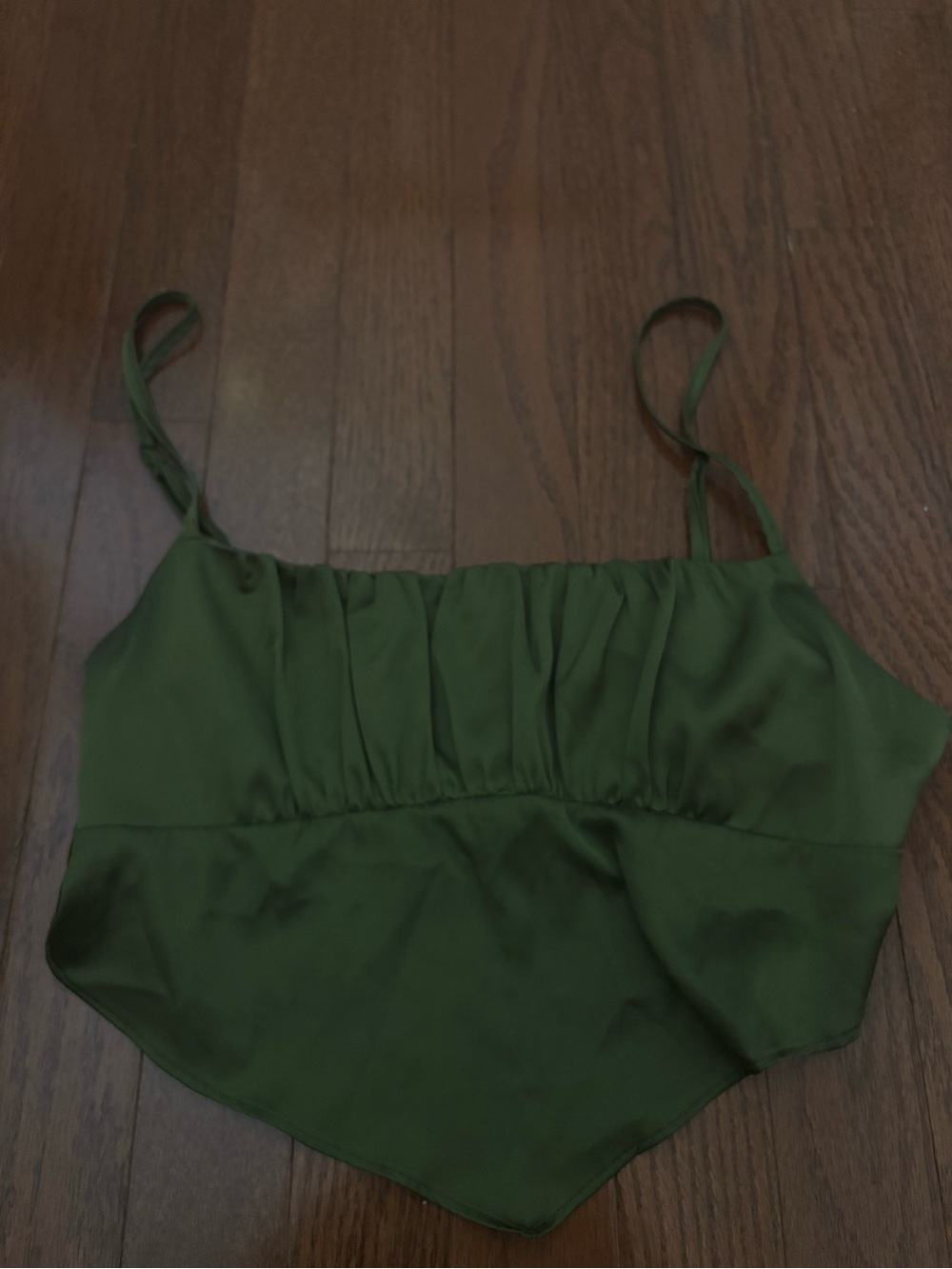Garage Olive Green satin bandanna Top